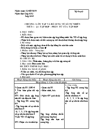 Giáo án Đại số Lớp 6 - Chương trình cả năm - Năm học 2019-2020