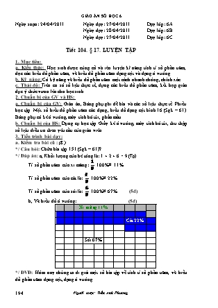 Giáo án Đại số Lớp 6 - Tiết 104, Bài 17: Luyện tập - Năm học 2010-2011 - Trần Anh Phương