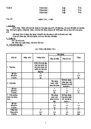 Giáo án Đại số Lớp 6 - Tiết 18: Kiểm tra 45 phút