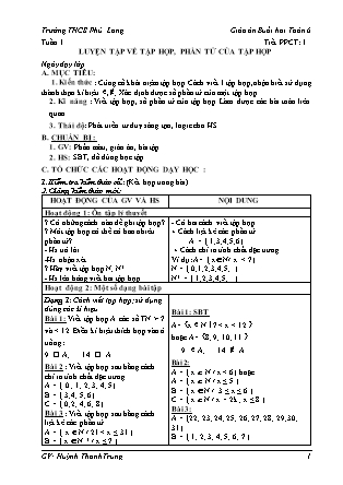 Giáo án Đại số Lớp 6 - Tuần 1-6 - Huỳnh Thanh Trung