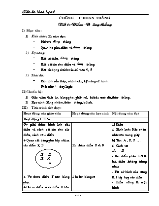 Giáo án Hình học Lớp 6 - Tiết 1-25