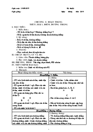 Giáo án Hình học Lớp 6 - Tiết 1-29 - Năm học 2019-2020