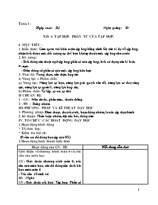 Giáo án môn Đại số Lớp 6 - Tiết 1-20