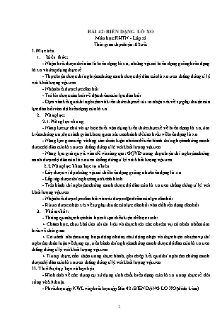 Giáo án Khoa học tự nhiên Lớp 6 (Bộ sách Kết nối tri thức và cuộc sống) - Chương 8 - Bài 42: Biến dạng lò xo