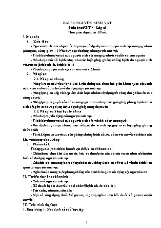 Giáo án Khoa học tự nhiên Lớp 6 (Bộ sách Kết nối tri thức và cuộc sống) - Chương 7 - Bài 30: Nguyên sinh vật