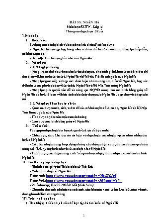 Giáo án Khoa học tự nhiên Lớp 6 (Bộ sách Kết nối tri thức và cuộc sống) - Chương 10: Trái Đất và bầu trời - Bài 55: Ngân hà