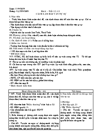 Giáo án Ngữ văn Lớp 6 - Tiết 12-15 - Năm học 2019-2020