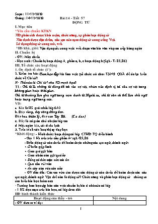 Giáo án Ngữ văn Lớp 6 - Tiết 57+58 - Năm học 2020-2021