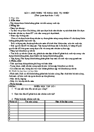 Giáo án Sinh học Lớp 6 (Bộ sách Chân trời sáng tạo) - Bài 1: Giới thiệu về khoa học tự nhiên