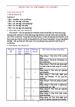 Giáo án Sinh học Lớp 9 - Chương trình cả năm