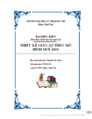 Thiết kế giáo án môn Ngữ Văn theo mô hình mới năm 2018