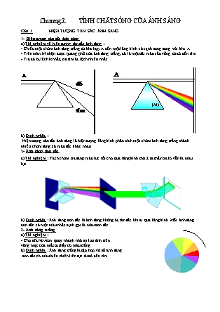 Bài tập môn Vật lí Lớp 12 - Chương 7: Tính chất sóng của ánh sáng