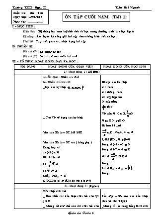 Giáo án Đại số Lớp 6 - Tiết 106: Ôn tập cuối năm - Trần Hải Nguyên - Trường THCS Ngãi Tứ