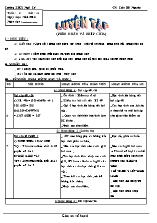 Giáo án Đại số Lớp 6 - Tiết 11: Luyện tập - Trần Hải Nguyên - Trường THCS Ngãi Tứ