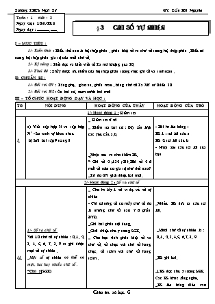 Giáo án Đại số Lớp 6 - Tiết 3, Bài 3: Ghi số tự nhiên - Trần Hải Nguyên - Trường THCS Ngãi Tứ