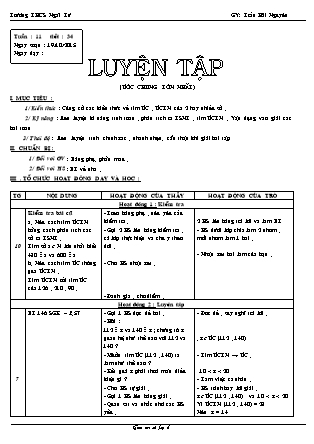 Giáo án Đại số Lớp 6 - Tiết 34: Luyện tập - Trần Hải Nguyên - Trường THCS Ngãi Tứ