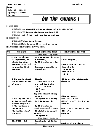 Giáo án Đại số Lớp 6 - Tiết 38: Ôn tập chương 1