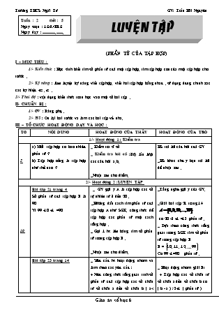 Giáo án Đại số Lớp 6 - Tiết 5: Luyện tập - Trần Hải Nguyên - Trường THCS Ngãi Tứ