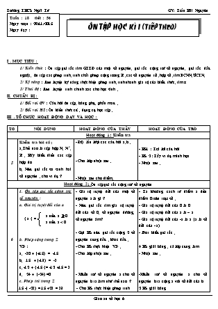 Giáo án Đại số Lớp 6 - Tiết 56: Ôn tập học kì 1 (Tiếp theo) - Trần Hải Nguyên - Trường THCS Ngãi Tứ