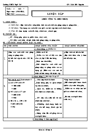 Giáo án Đại số Lớp 6 - Tiết 7: Luyện tập - Trần Hải Nguyên - Trường THCS Ngãi Tứ