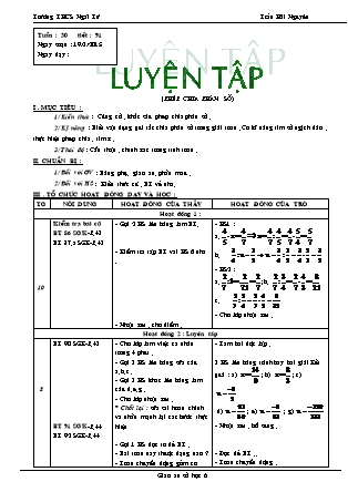 Giáo án Đại số Lớp 6 - Tiết 91: Luyện tập (Phép chia phân số)