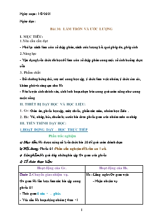 Giáo án dạy thêm môn Toán Lớp 6 Sách Cánh diều - Chủ đề 18: Làm tròn và ước lượng