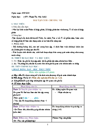 Giáo án dạy thêm môn Toán Lớp 6 Sách Cánh diều - Ôn tập cuối chương 7 - Phạm Thị Mai Anh