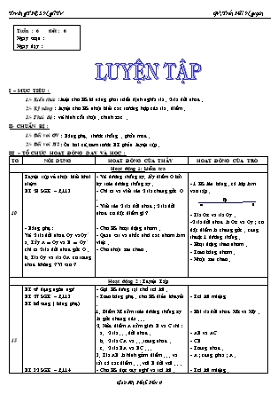 Giáo án Hình học Lớp 6 - Tiết 6: Luyện tập - Trần Hải Nguyên - Trường THCS Ngãi Tứ