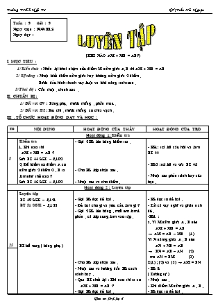 Giáo án Hình học Lớp 6 - Tiết 9: Luyện tập - Trần Hải Nguyên - Trường THCS Ngãi Tứ