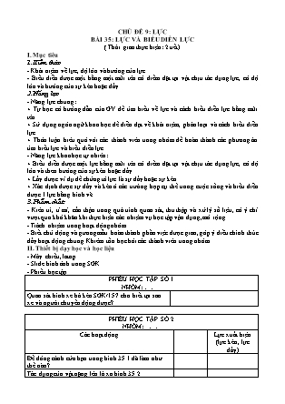 Giáo án Khoa học tự nhiên Lớp 6 Sách Chân trời sáng tạo - Chủ đề 9: Lực - Bài 35: Lực và biểu diễn lực (Bản hay)