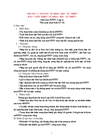 Giáo án Khoa học tự nhiên Lớp 6 Sách Kết nối tri thức với cuộc sống - Chương trình cả năm (Chuẩn kiến thức)