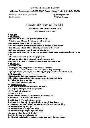 Giáo án Tin học Lớp 6 theo CV5512 - Chủ đề: Ôn tập giữa kì 1 - Trường THCS Tam Quan Bắc