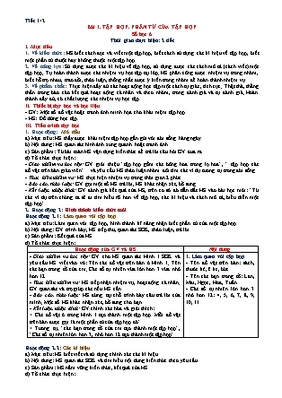 Giáo án Toán Lớp 6 Sách Chân trời sáng tạo - Chương 1: Số tự nhiên - Tiết 1+2: Tập hợp. Phần tử của tập hợp