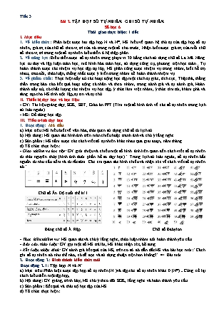 Giáo án Toán Lớp 6 Sách Chân trời sáng tạo - Chương 1: Số tự nhiên - Tiết 3, Bài 2: Tập hợp số tự nhiên. Ghi số tự nhiên