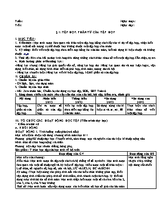 Giáo án Toán Lớp 6 Sách Chân trời sáng tạo - Chương trình học kì 1 (Chuẩn kĩ năng)