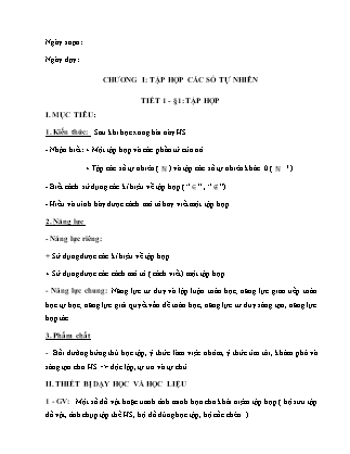 Giáo án Toán Lớp 6 Sách Kết nối tri thức với cuộc sống - Bài 1-4