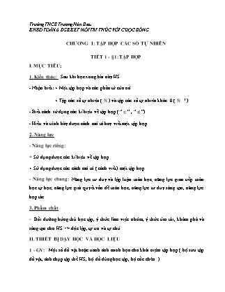 Giáo án Toán Lớp 6 Sách Kết nối tri thức với cuộc sống - Bài 1-4 - Trường THCS Trương Hán Siêu