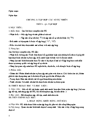 Giáo án Toán Lớp 6 Sách Kết nối tri thức với cuộc sống - Chương trình học kì 1 (Bản hay)