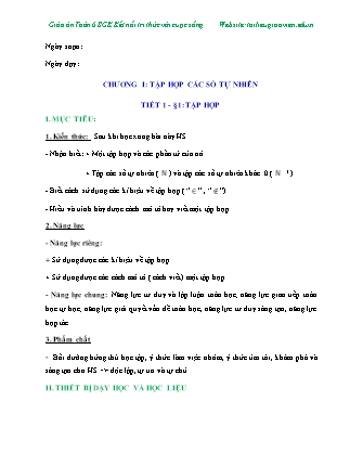 Giáo án Toán Lớp 6 Sách Kết nối tri thức với cuộc sống - Chương 1: Tập hợp các số tự nhiên - Bài 1-4