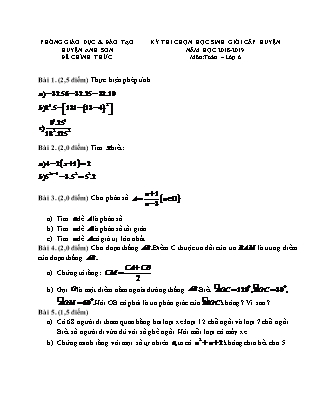 Đề thi Học sinh giỏi cấp huyện môn Toán Khối 6 - Năm học 2018-2019 - Phòng Giáo dục và đào tạo huyện Anh Sơn (Có đáp án)