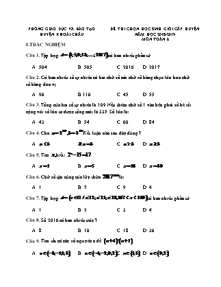 Đề thi Học sinh giỏi cấp huyện môn Toán Lớp 6 - Năm học 2018-2019 - Phòng Giáo dục và đào tạo huyện Khoái Châu (Có đáp án)