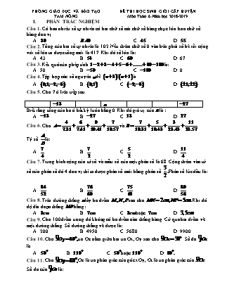 Đề thi Học sinh giỏi cấp huyện môn Toán Lớp 6 - Năm học 2018-2019 - Phòng Giáo dục và đào tạo Tam Nông (Có đáp án)