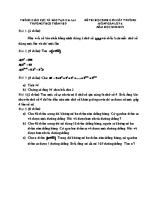 Đề thi Học sinh giỏi cấp trường môn Toán Lớp 6 - Năm học 2018-2019 - Trường THCS Trần Phú (Có đáp án)