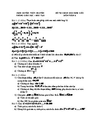 Đề thi Học sinh giỏi môn Toán Lớp 6 - Phòng Giáo dục và đào tạo huyện Thủy Nguyên (Có đáp án)