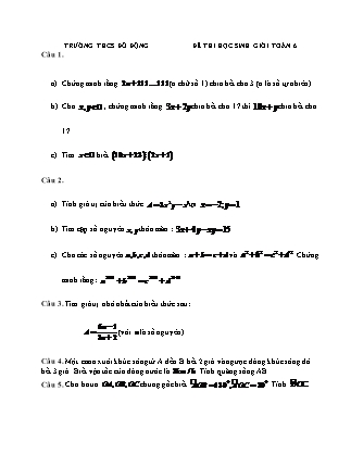 Đề thi Học sinh giỏi môn Toán Lớp 6 - Trường THCS Đỗ Động (Có đáp án)