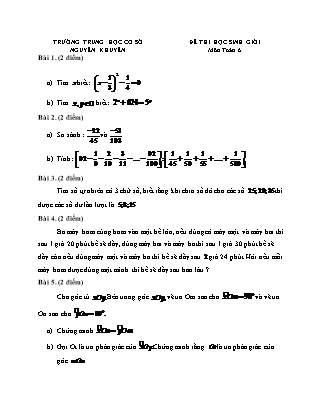 Đề thi Học sinh giỏi môn Toán Lớp 6 - Trường THCS Nguyễn Khuyến (Có đáp án)