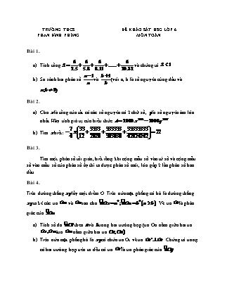 Đề thi khảo sát Học sinh giỏi môn Toán Lớp 6 - Trường THCS Phan Đình Phùng (Có đáp án)