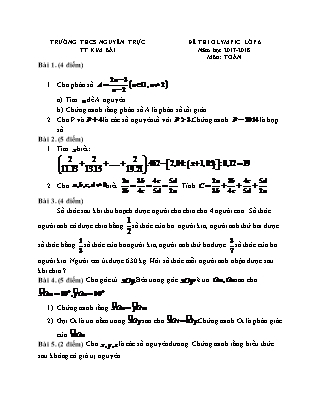 Đề thi Olympic môn Toán Lớp 6 - Năm học 2017-2018 - Trường THCS Nguyễn Trực (Có đáp án)