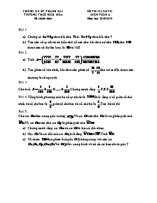 Đề thi Olympic Toán Lớp 6 - Năm học 2018-2019 - Trường THCS Bích Hòa (Có đáp án)