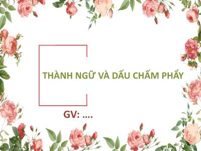 Bài giảng Ngữ văn Lớp 6 (Sách Cánh diều) - Bài 4, Tiết 3: Thực hành Tiếng Việt: Thành ngữ và dấu chấm phẩy
